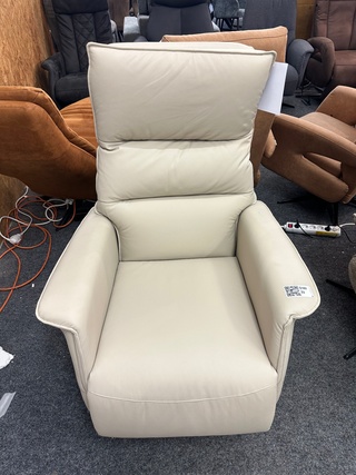 Fauteuil Harry elektrisch, micro leer crème